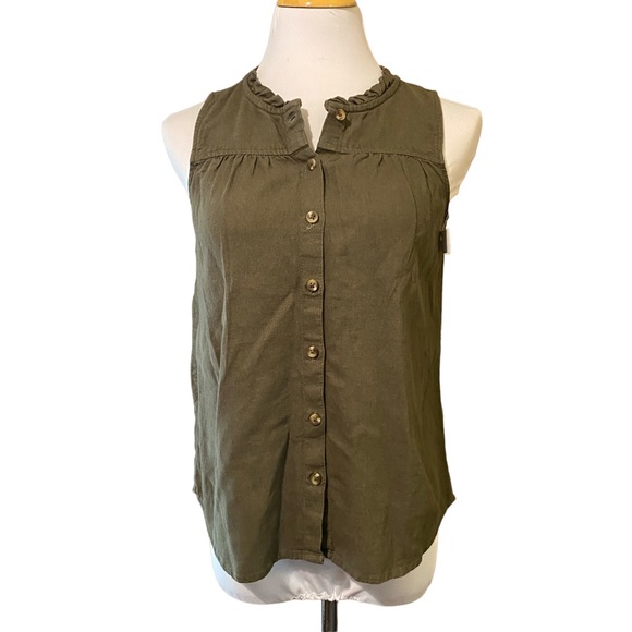 NWT Sonoma Linen Blend Sleeveless Top - Picture 1 of 8